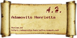 Adamovits Henrietta névjegykártya